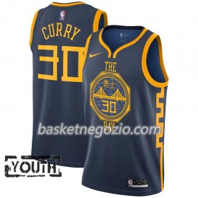 Canotte Bambino Golden State Warriors Stephen Curry 30 2018-19 Nike City Edition Navy Swingman